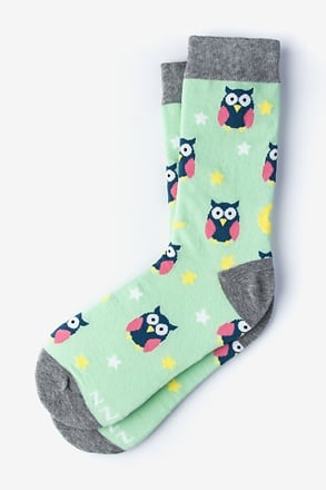 _Owl Mint Green Women's Sock_