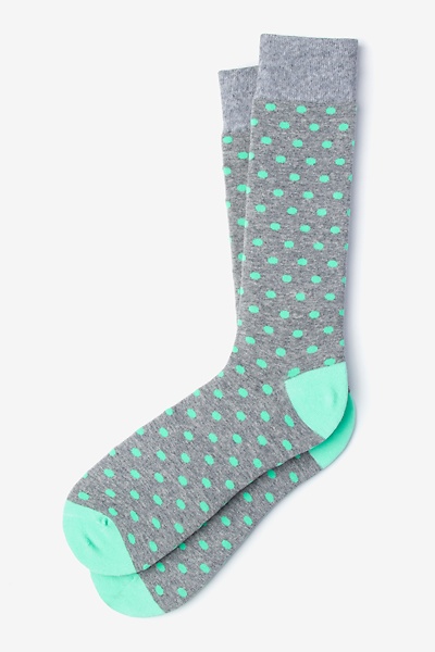 Mint Green Carded Cotton Power Dots Sock | Ties.com