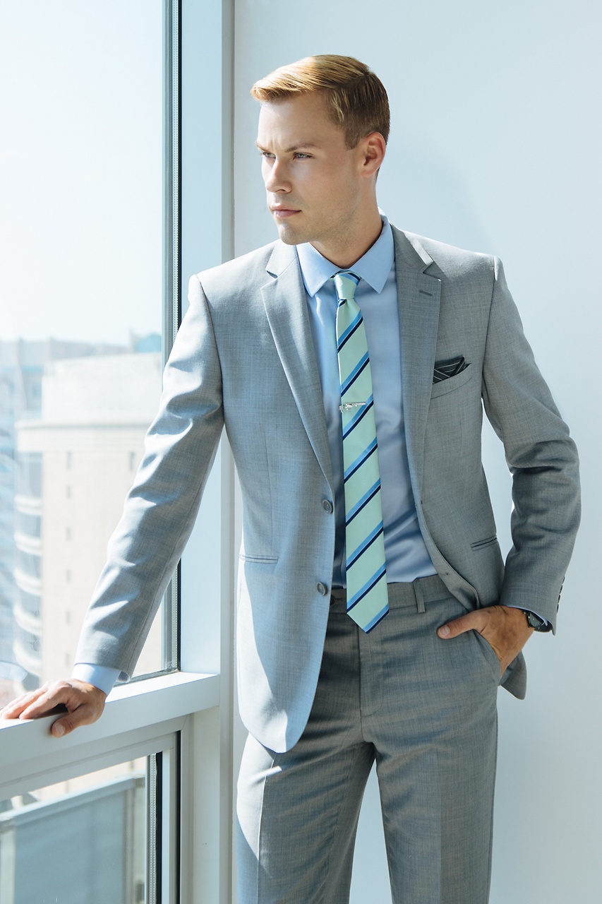 mint green mens shirt and tie