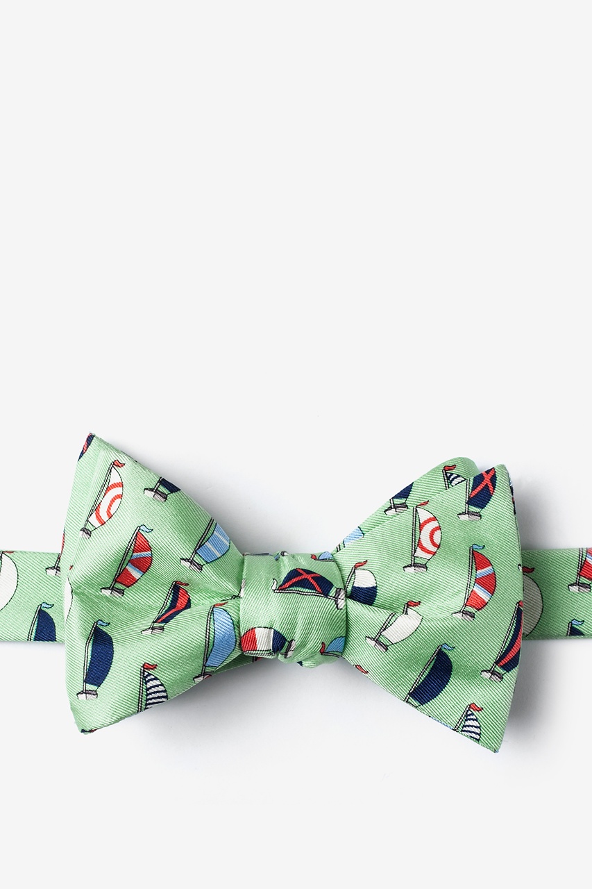 Seas the Day Mint Green Self-Tie Bow Tie Photo (1)