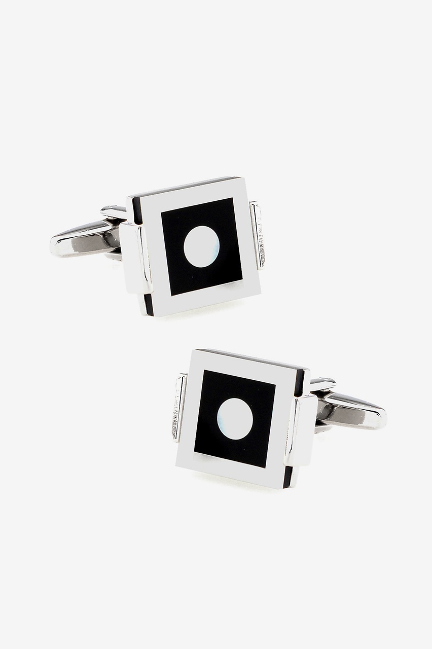 Clasped Patterned Square Mother Of Pearl Cufflinks Photo (0)