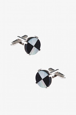 Round Double Pattern Mother Of Pearl Cufflinks