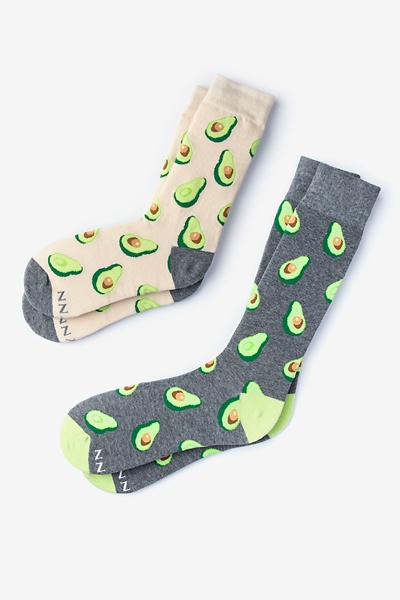 Multicolor Carded Cotton Avocado His & Hers Socks | Ties.com