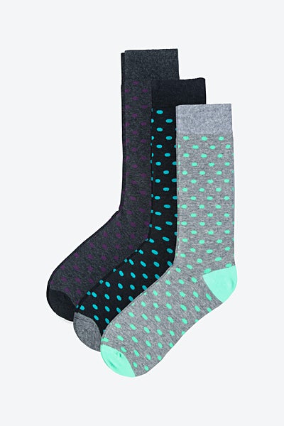 Multicolor Carded Cotton Dot Dot Dot 3 Sock Pack