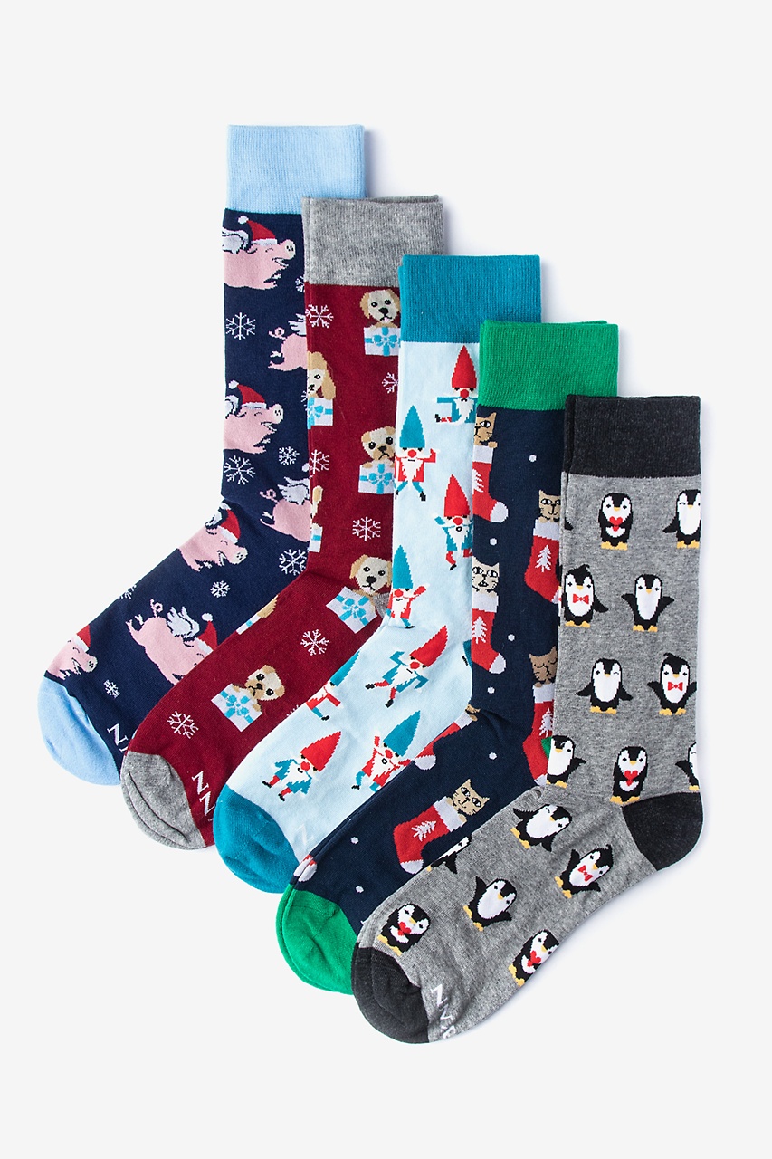 Happy Holidays Men's Multicolor Sock Pack Photo (0)