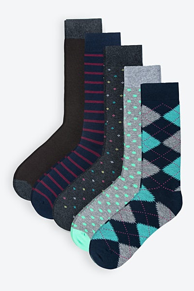 Multicolor Carded Cotton Keepin' it Classy 5 Sock Pack