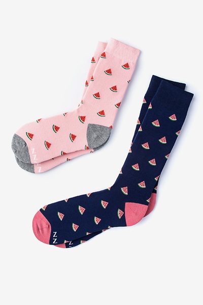 Multicolor Carded Cotton Melon His & Hers Socks