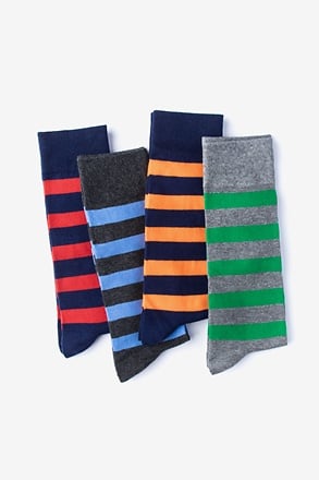 _Rugby Stripe 4 Multicolor Sock Pack_