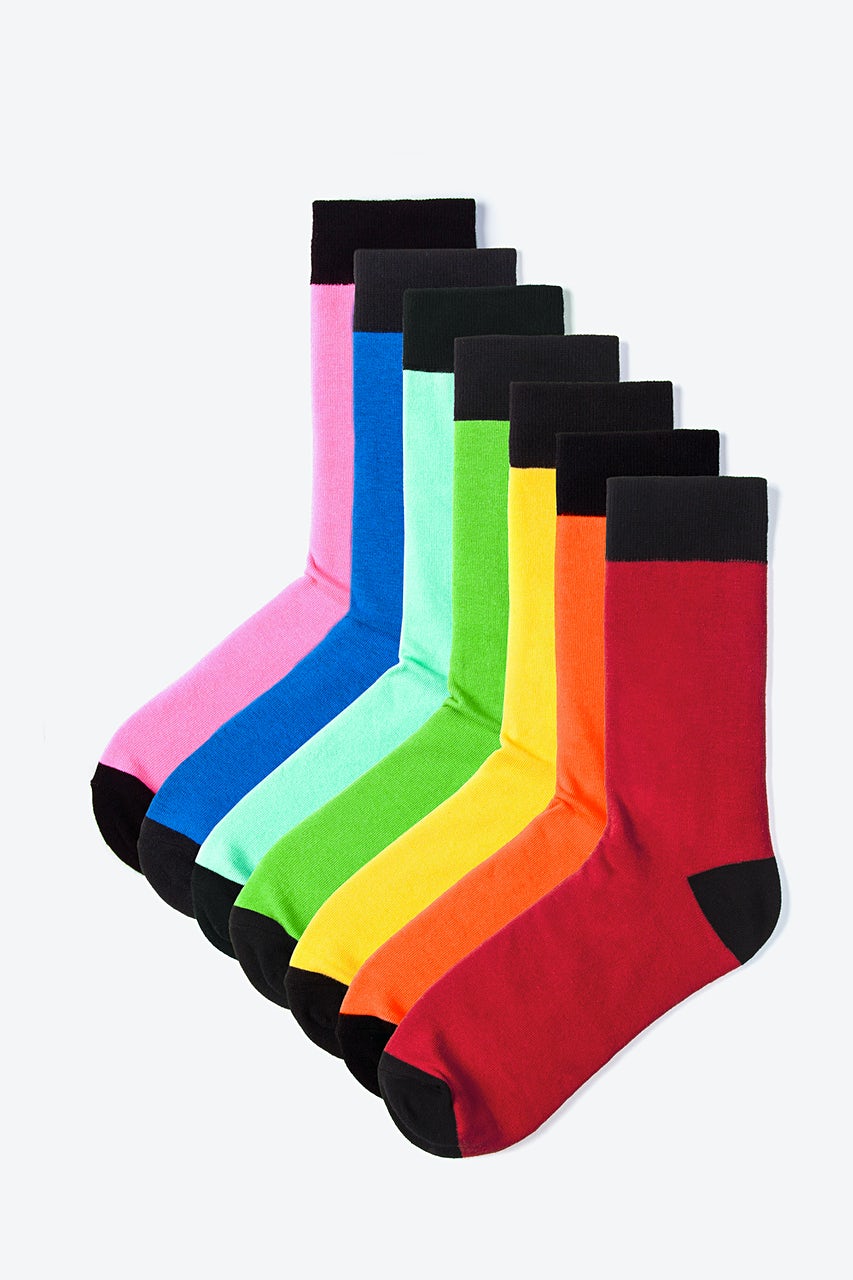 Multicolor Carded Cotton Spectrum Sock Pack