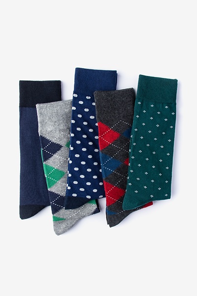Multicolor Carded Cotton Weekday Warrior 5 Sock Pack | Ties.com