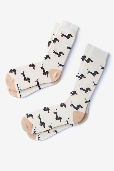 Multicolor Carded Cotton Wiener Dog His & Hers Socks