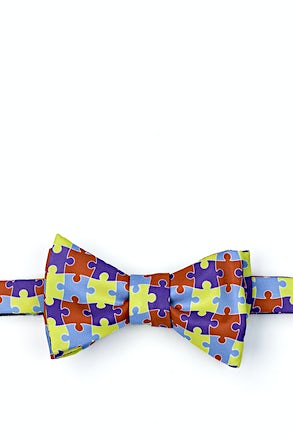 Autism Awareness Puzzle Multicolor Self-Tie Bow Tie