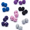 Multicolor Polyester Knot Cufflink Set