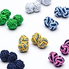 Multicolor Polyester Knot Cufflink Set