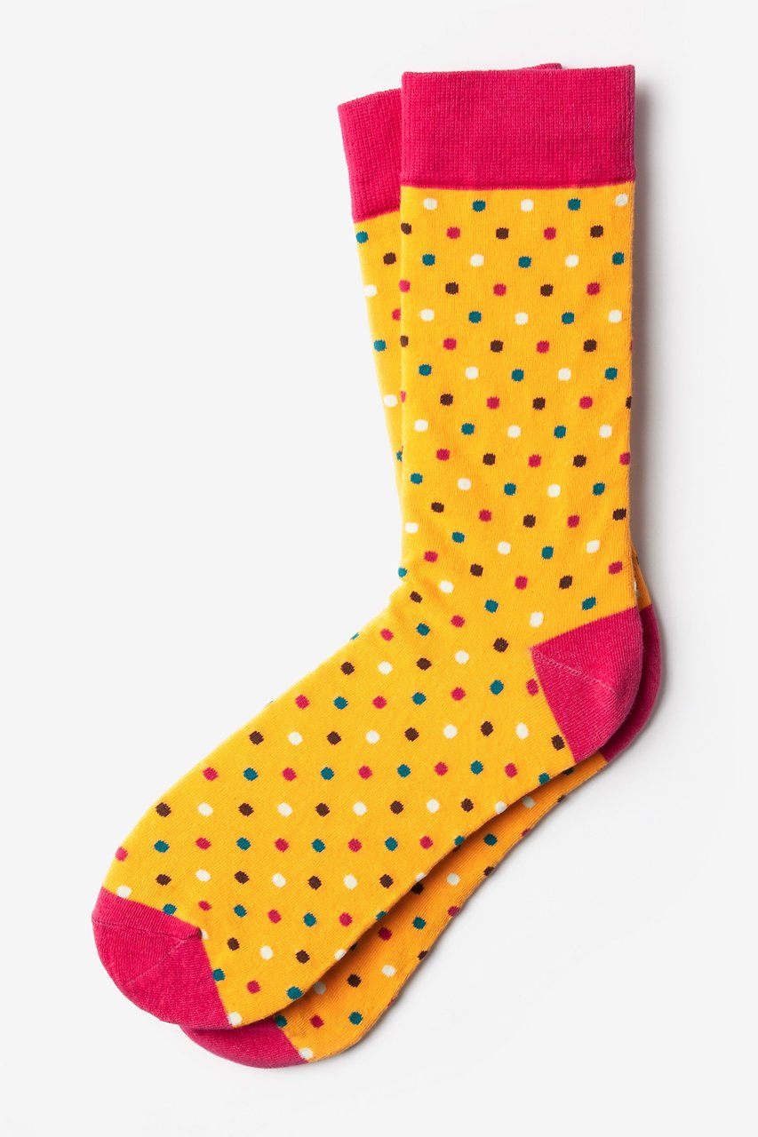 Santa Ana Polka Dot Mustard Sock Photo (0)