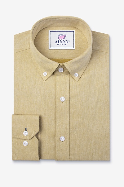 Mustard Cotton Caden Business Casual Shirt | Ties.com