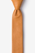 Mustard Stafford Faux Leather Skinny Tie Photo (0)