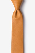 Mustard Stafford Faux Leather Skinny Tie Photo (0)