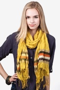 Mustard Ribbon Stripe Scarf Photo (0)