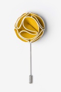 Mustard Piped Flower Lapel Pin Photo (0)