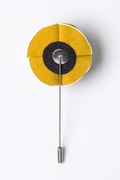 Mustard Piped Flower Lapel Pin Photo (1)