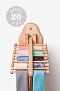 Wall Mounted Flip Down Natural Tie Rack Photo (0)