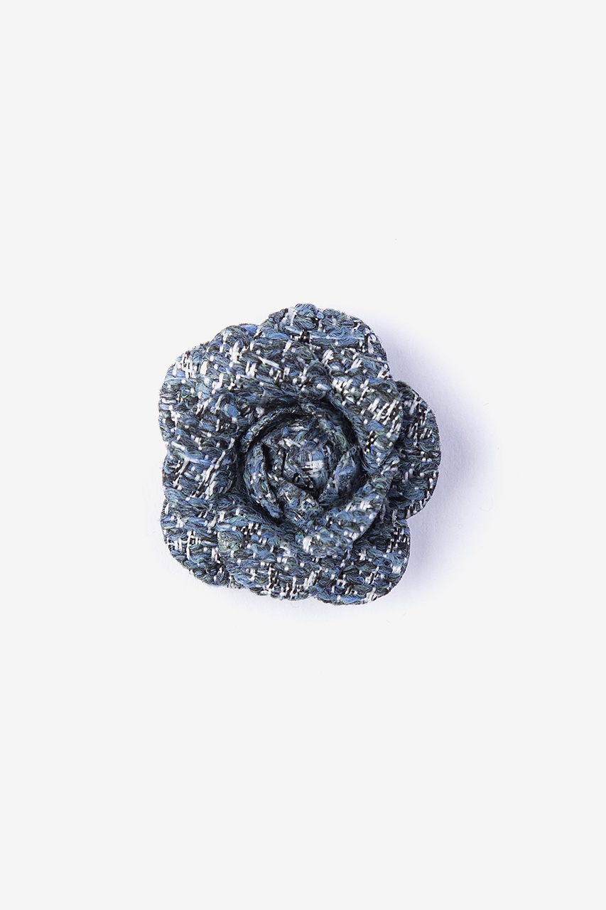 Grey Check Harris Tweed® Petit Corsage Pin Small Gray 