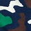 Navy Blue Carded Cotton Abstract camouflage Medium-Large Sock