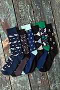 Abstract camouflage Navy Blue Sock Photo (1)