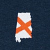 Navy Blue Carded Cotton Alabama State Flag Medium-Large Sock