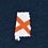 Navy Blue Carded Cotton Alabama State Flag Medium-Large Sock
