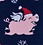 Navy Blue Carded Cotton Alynn Christmas Small-Medium Sock