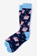 Alynn Christmas Navy Blue Sock Photo (0)