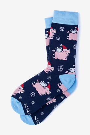 _Alynn Christmas Navy Blue Women's Sock_