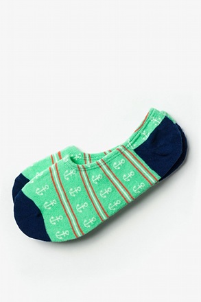 Anchor Stripe Navy Blue No-Show Sock