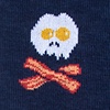 Navy Blue Carded Cotton Bacon & Eggs Breakfast Medium-Large Sock