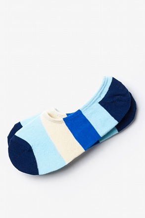 _Burbank Color Block Navy Blue No-Show Sock_