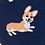 Navy Blue Carded Cotton Corgi Gang Medium-Large Sock