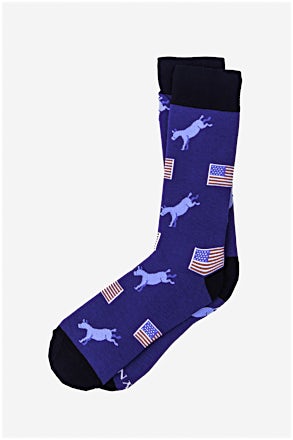 Democratic Donkey Navy Blue Medium-Large Sock