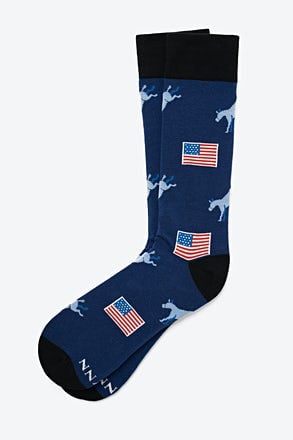 _Democratic Donkey Navy Blue Sock_