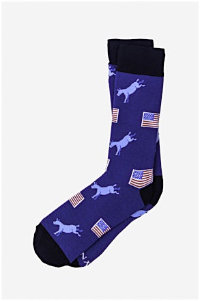 _Democratic Donkey Navy Blue Sock_