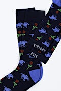 Derby Rose Navy Blue Women's Sock Photo (2)