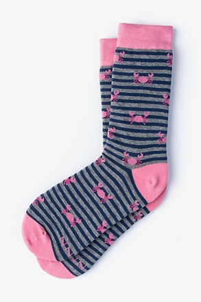 Crab Navy Blue Women's Sock