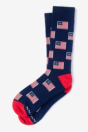 Feelin' Yachty Navy Blue Medium-Large Sock