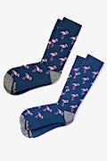 Flocking Fabulous Navy Blue Sock Photo (0)