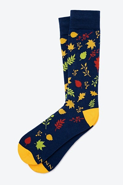 Image of Navy Blue Carded Cotton Free Fallin' Sock