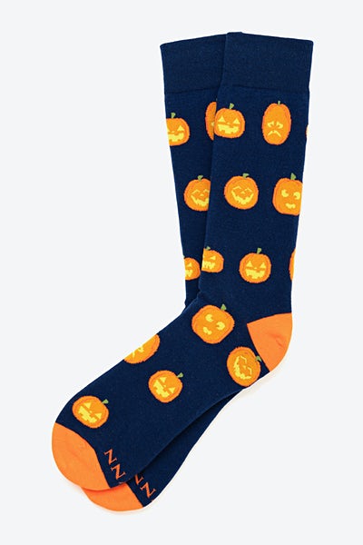 Image of Navy Blue Carded Cotton Get Lit Sock