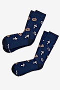 God Be With Ye Navy Blue His & Hers Socks Photo (0)