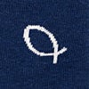 Navy Blue Carded Cotton God be with Ye Medium-Large Sock