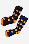 Happy Halloween Navy Blue His & Hers Socks Photo (0)